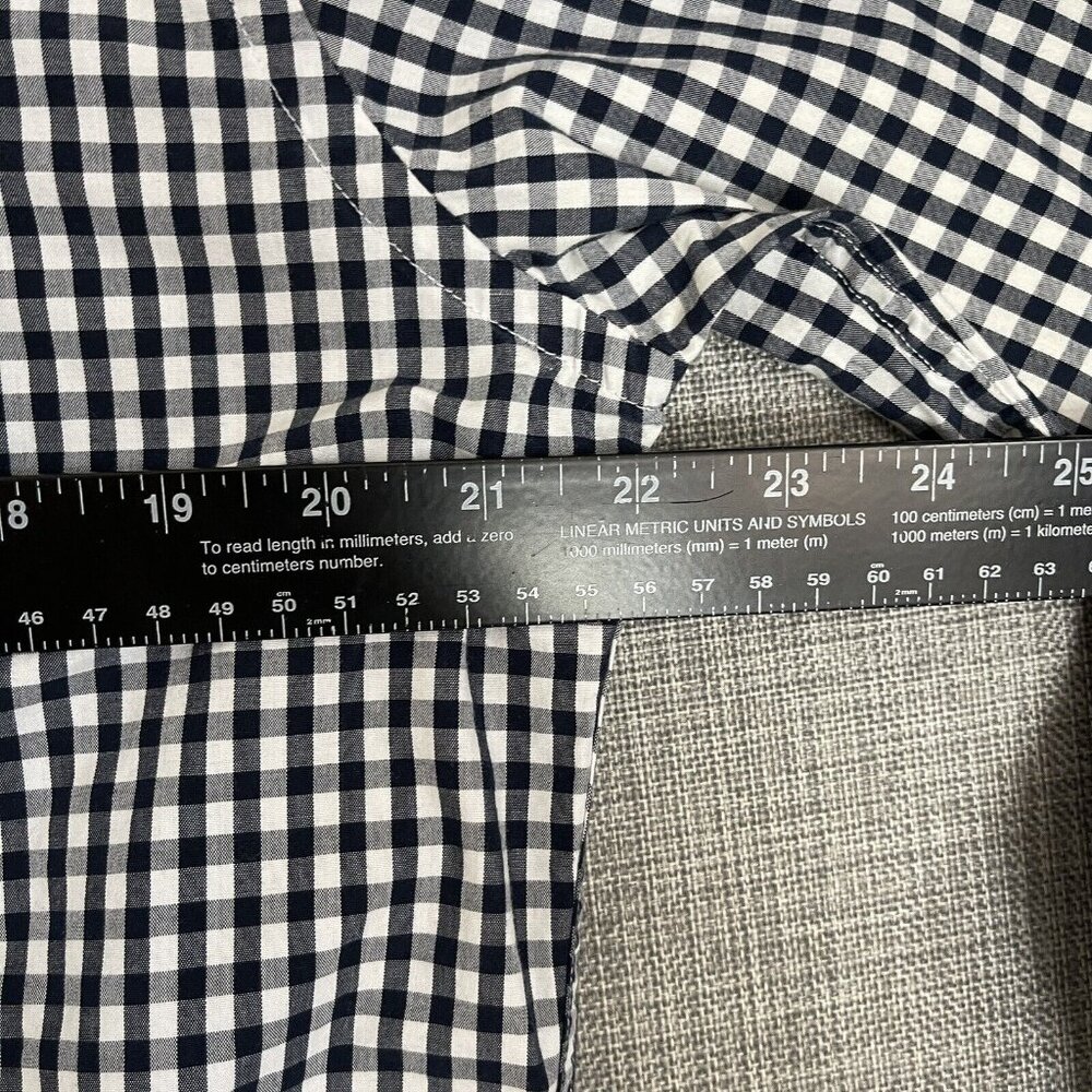 Tommy Hilfiger Mens Medium Blue White Long Sleeve Gingham Plaid Coupe Classique - Picture 6 of 11